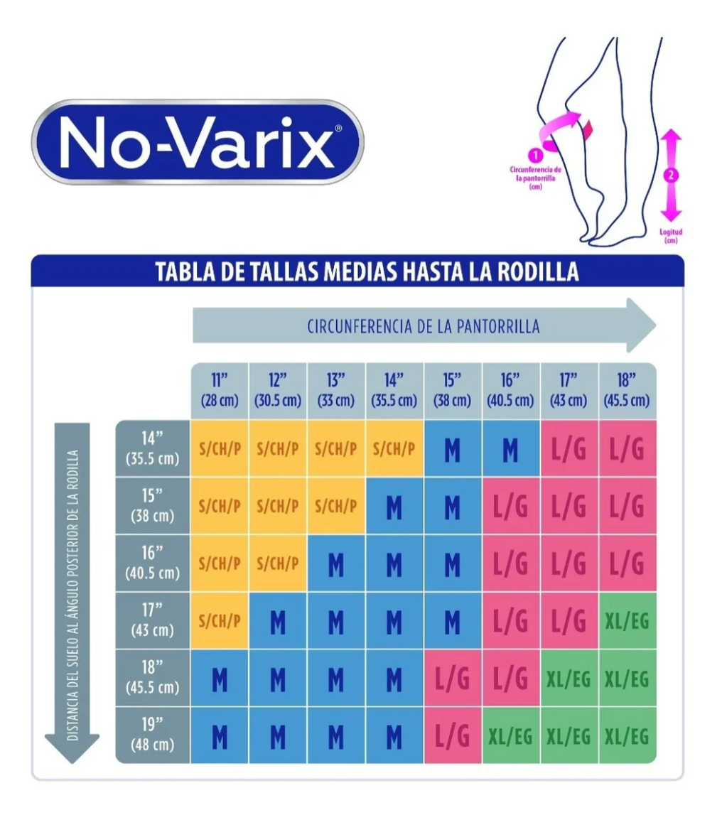 Media Compresiva Hasta La Rodilla No-varix 15/20