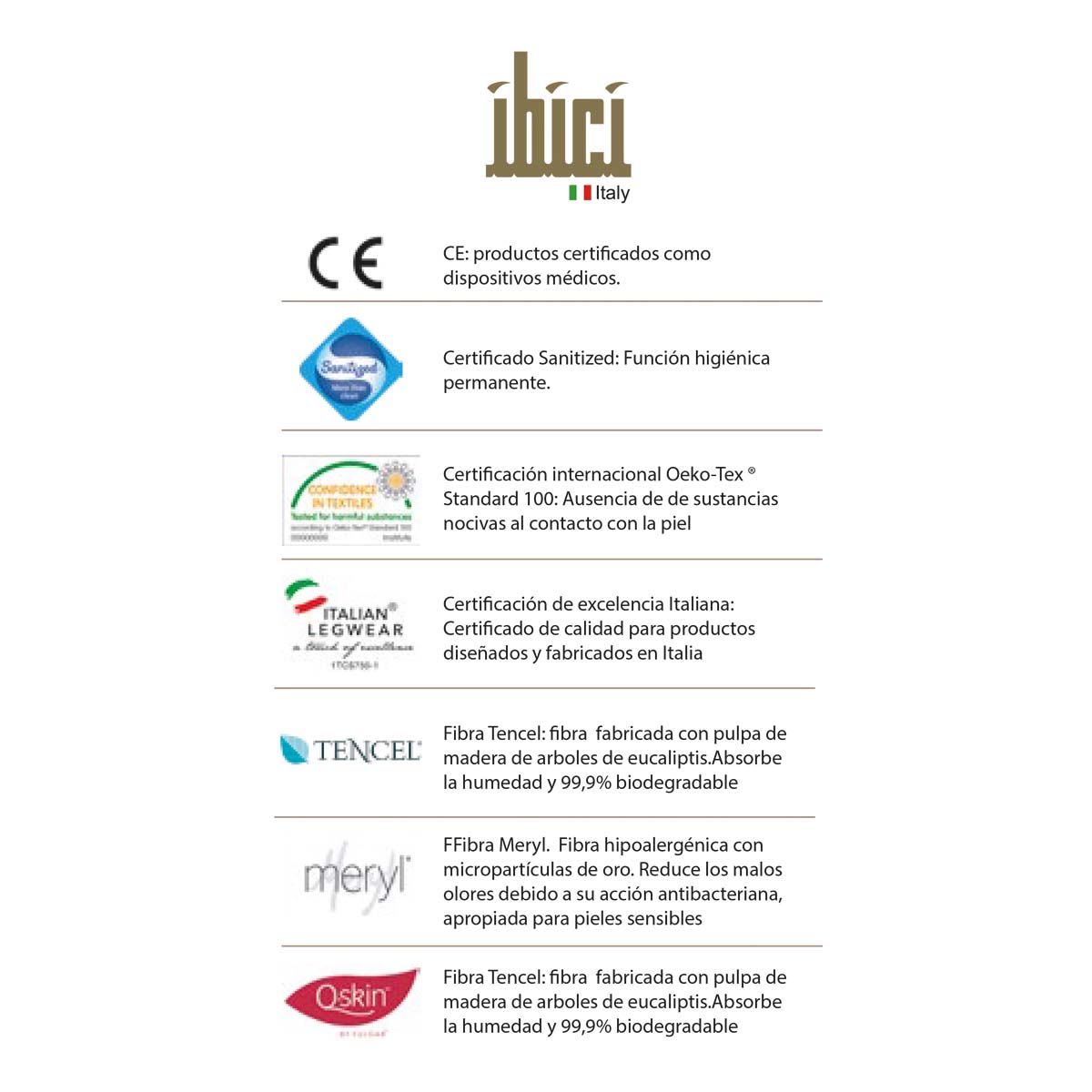 Media Hasta La Rodilla Preventiva 140 Den Italiana - Ibici