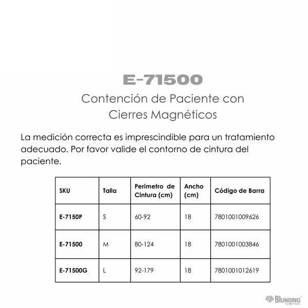 Contención de Paciente con Cierres Magnéticos Grande