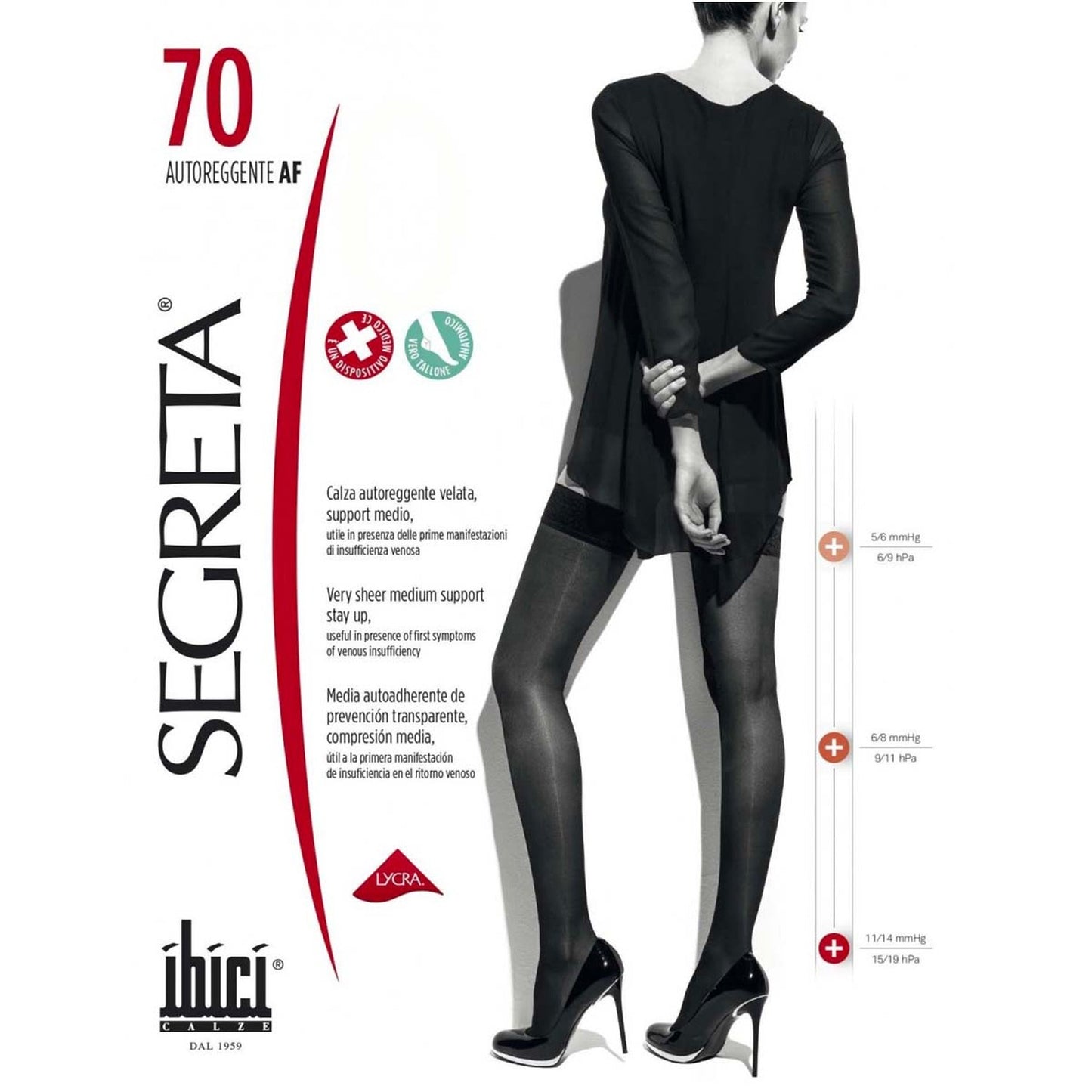 Media Hasta El Muslo Prevención 70 Den Italiana - Ibici