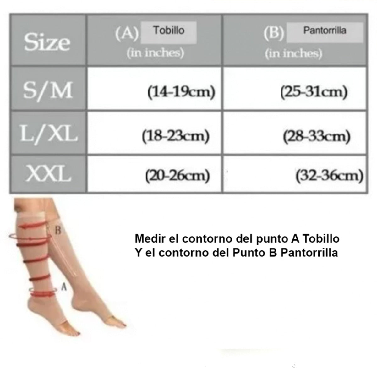 Media Compresión Prevención Varices Con Cierre