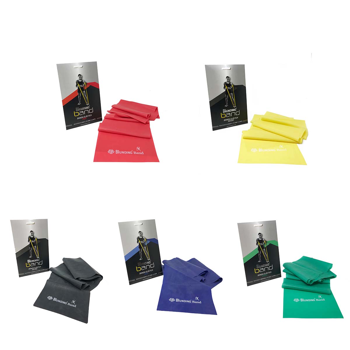 Pack 5 Bandas Elásticas Para Ejercicio - Blunding