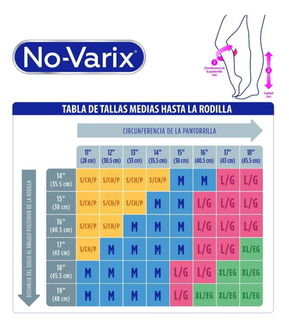 Media Compresiva Hasta La Rodilla No-varix 15/20
