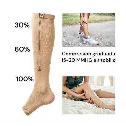 Media Compresión Prevención Varices Con Cierre