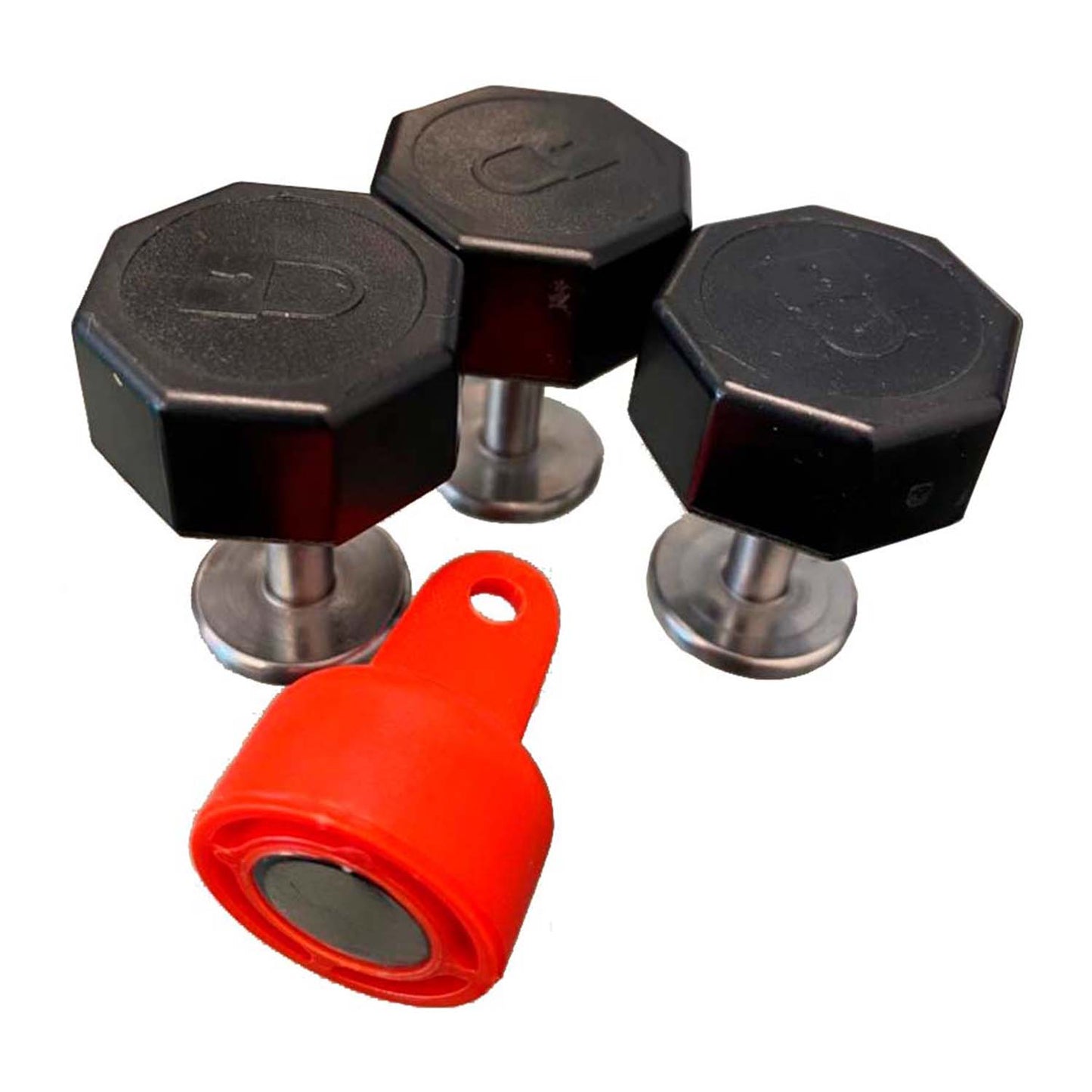 Botones y lave magnetica para contenciones de paciente