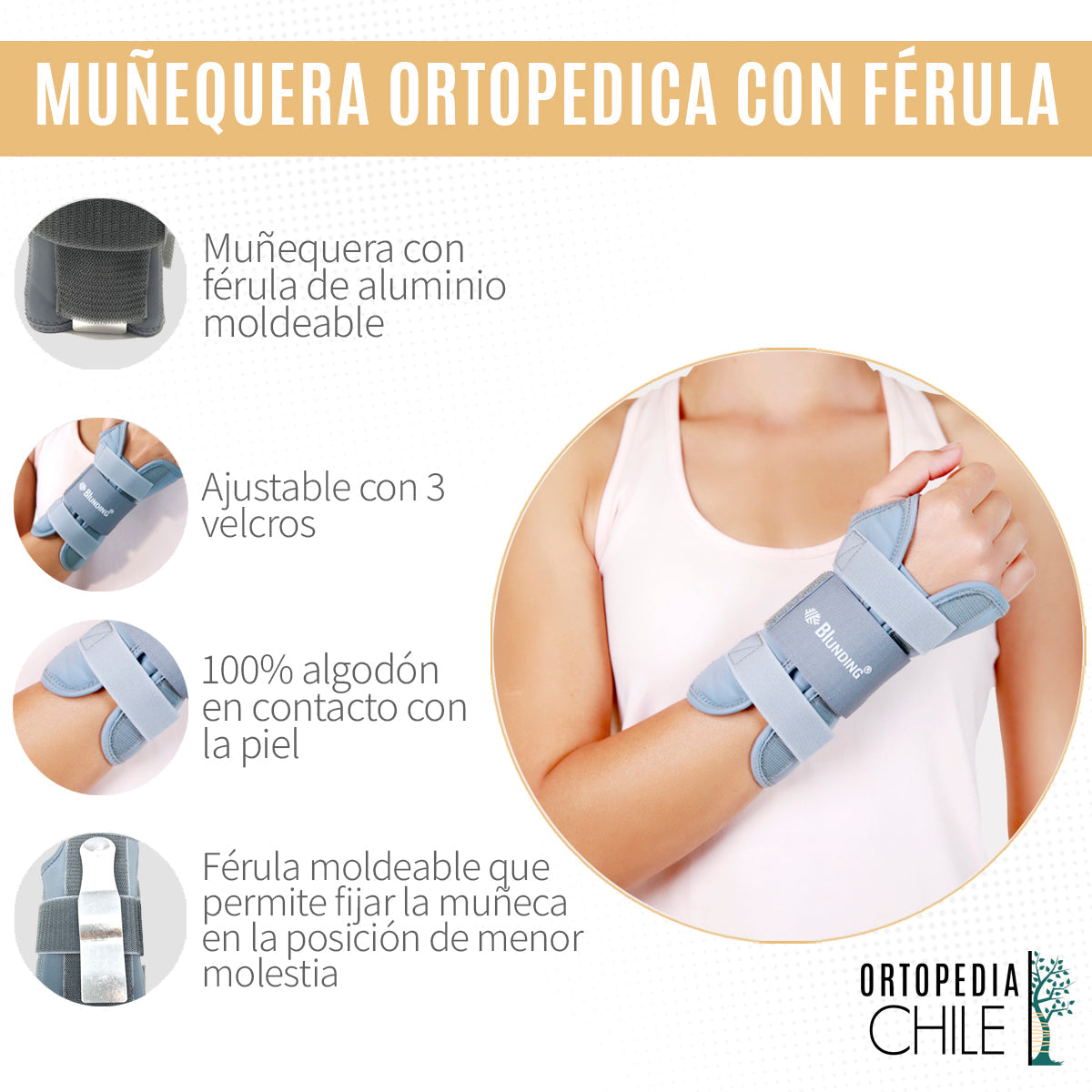 Muñequera Ortopédica con Férula