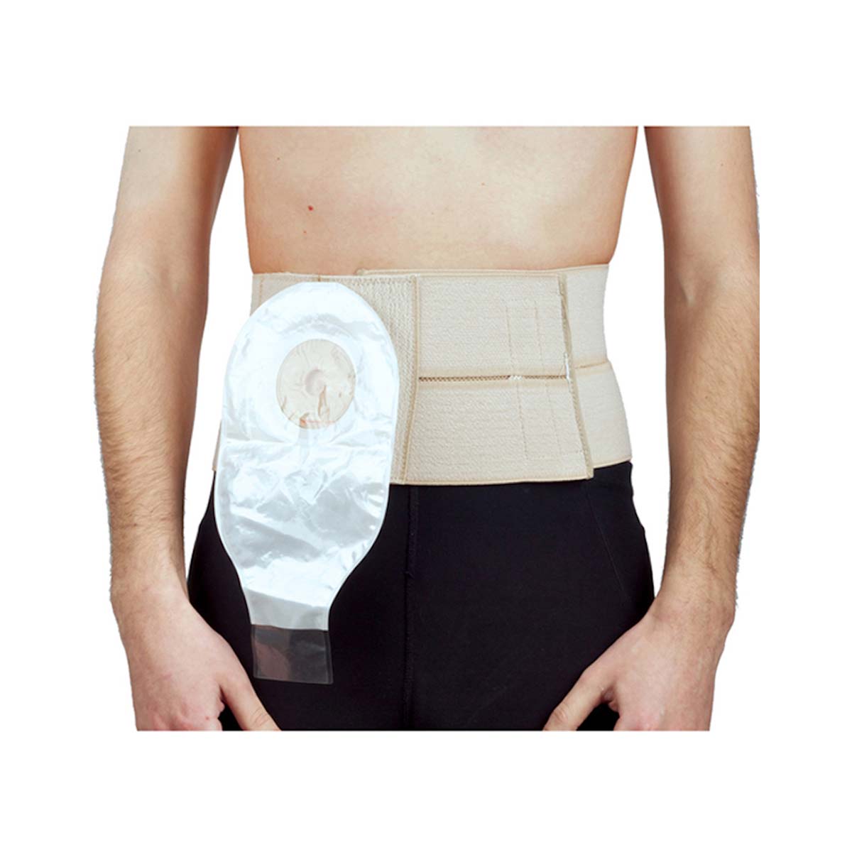 Cinturon para bolsa de colostomia, cuenta con un orificio para fijar la bolsa de colostomia